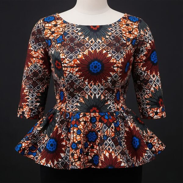 Ankara Print Peplum Top