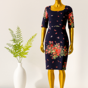 Midnight Bloom Floral Midi Dress