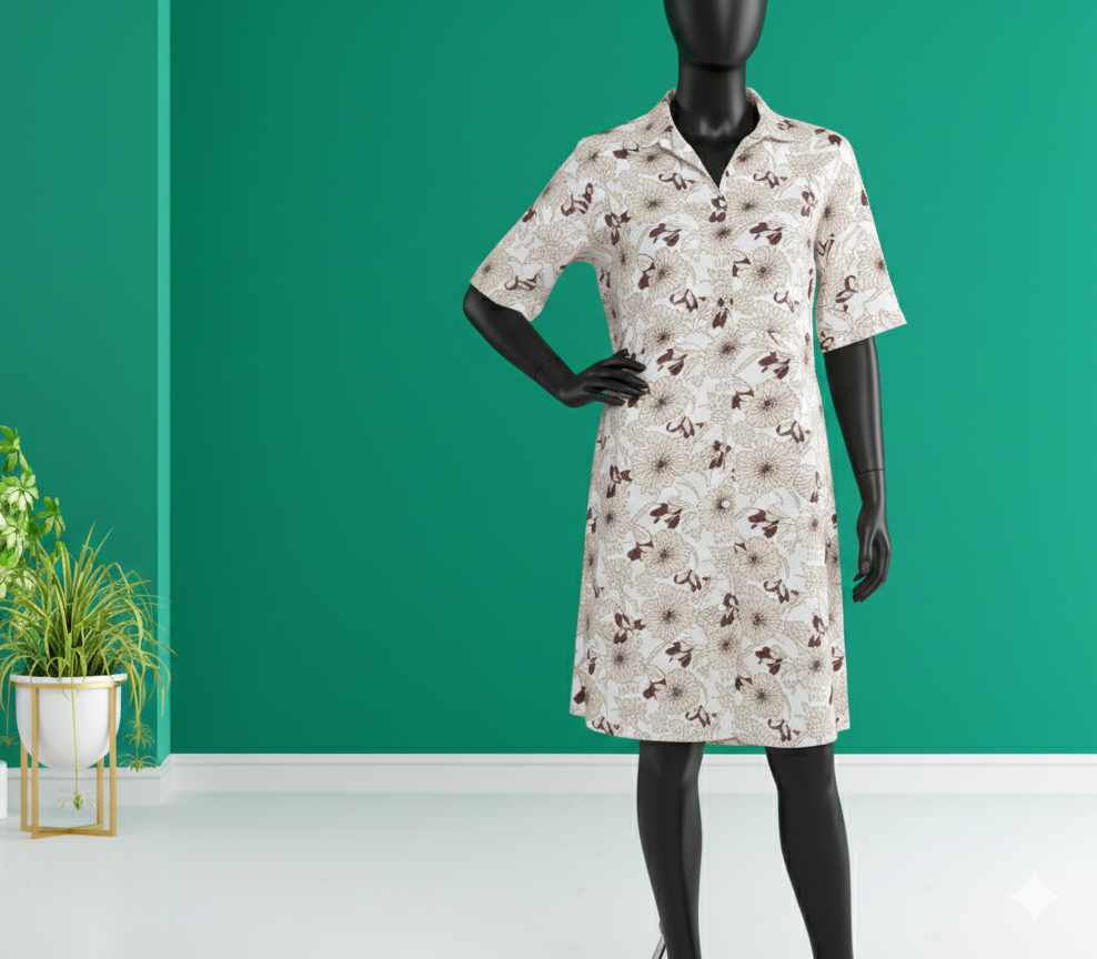 Earth Bloom Shirt Dress