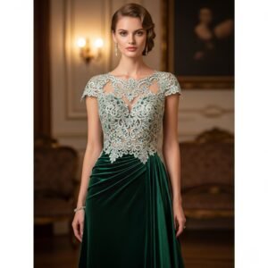 Lace & Velvet Gown