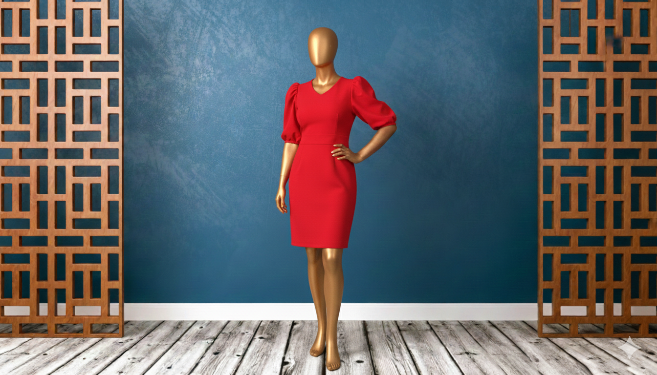 Velvet Flame Sheath Dress