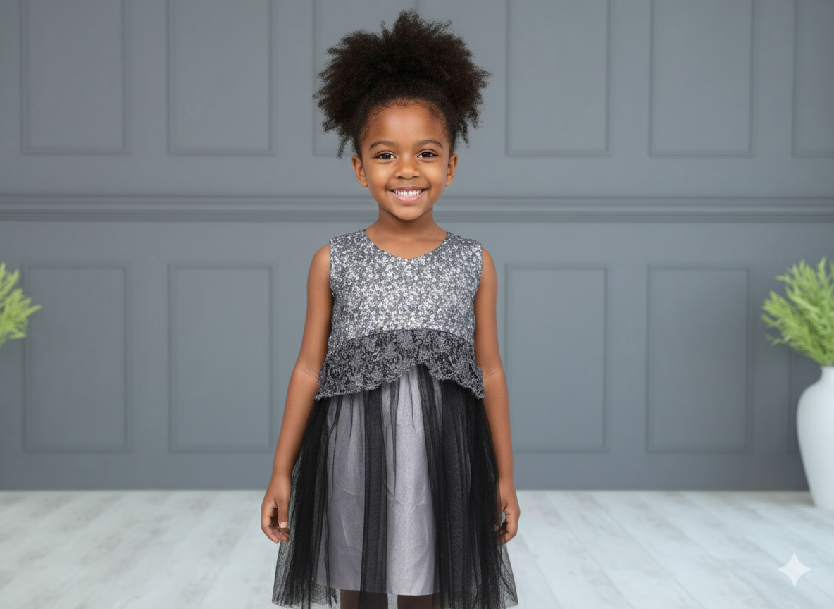 Silver Mist Tulle Party Dress - Image 2