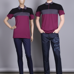 Crimson Luxe Couple Polo