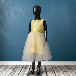 Golden Blossom Tulle Party Dress
