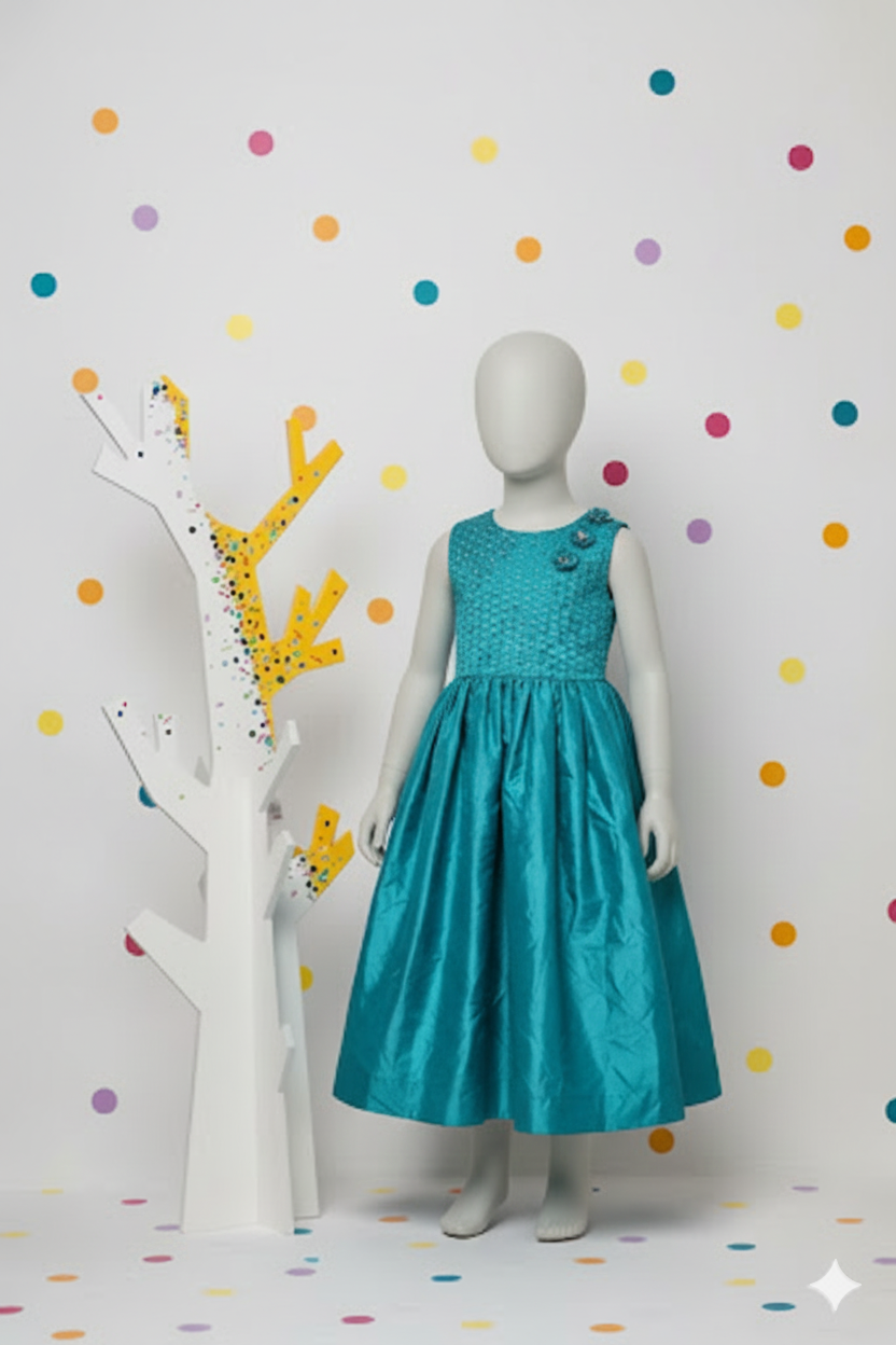Turquoise Blossom Party Dress
