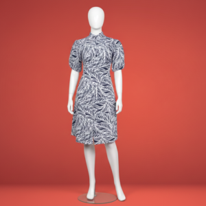 Azure Leaf Midi Dress