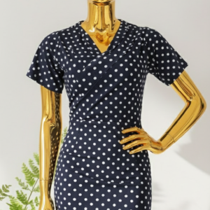 Midnight Polka Wrap Dress